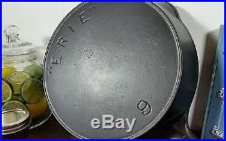 HTF Erie #9 Postage Stamp 2nd Series Cast Iron Skillet 1880s Pre Griswold