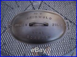 HTF GRISWOLD No 3 FULLY MARKED DUTCH OVEN OVAL ROASTER WITH TRIVET, CAST IRON