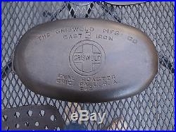 HTF GRISWOLD No 3 FULLY MARKED DUTCH OVEN OVAL ROASTER WITH TRIVET, CAST IRON