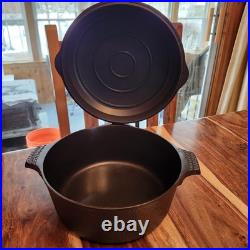 HTF Griswold No. 8 Hammered Dutch Oven 2058, Hinged Lid, c1930s