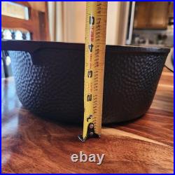 HTF Griswold No. 8 Hammered Dutch Oven 2058, Hinged Lid, c1930s