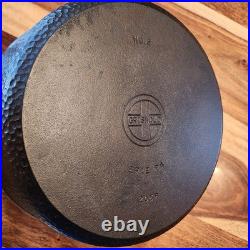 HTF Griswold No. 8 Hammered Dutch Oven 2058, Hinged Lid, c1930s