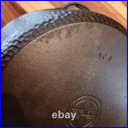 HTF Griswold No. 8 Hammered Dutch Oven 2058, Hinged Lid, c1930s
