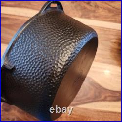 HTF Griswold No. 8 Hammered Dutch Oven 2058, Hinged Lid, c1930s