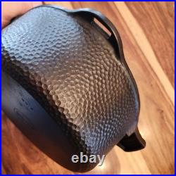 HTF Griswold No. 8 Hammered Dutch Oven 2058, Hinged Lid, c1930s