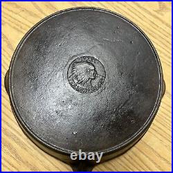 HTF Rare Wapak Indian Head Logo #8 Cast Iron Skillet