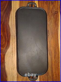 HTF WAGNER Cast Iron Deep Long Griddle, NO 9, circa 1891-1914, (20.75x9.5)