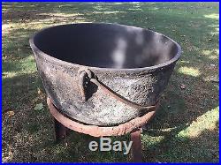 Huge Cast Iron Kettle Pot Cookware Cauldron 3 Leg