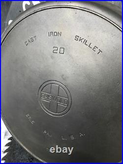 HUGE Griswold Cast Iron No 20 Large Logo Skillet /Heat Ring 723 Erie Pa NO RESV