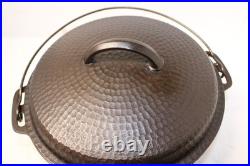 Hammered Cast Iron Dutch Oven No. 8 Unmarked Pointy Handle California