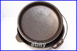 Hammered Cast Iron Dutch Oven No. 8 Unmarked Pointy Handle California