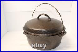 Hammered Cast Iron Dutch Oven No. 8 Unmarked Pointy Handle California Hammered Cast Iron Dutch Oven No. 8 Unmarked Pointy Handle California