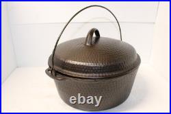 Hammered Cast Iron Dutch Oven No. 8 Unmarked Pointy Handle California Hammered Cast Iron Dutch Oven No. 8 Unmarked Pointy Handle California