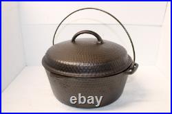 Hammered Cast Iron Dutch Oven No. 8 Unmarked Pointy Handle California Hammered Cast Iron Dutch Oven No. 8 Unmarked Pointy Handle California
