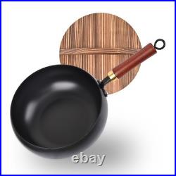Hand-Forged 9.45 Japanese Iron Pan, Uncoated Non-Stick, Durable Thick Pot with