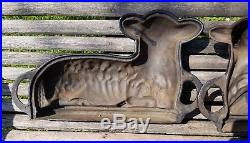 Hard-to-Find ERIE era early Griswold foot forward lamb cake mold pan 947 948