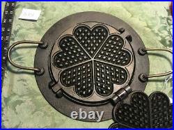Heart Shaped Cast Iron Waffle Iron. German