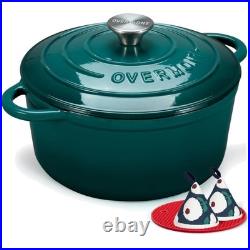 Heavy-Duty 7QT Cast Iron Pot with Lid Braising Essential