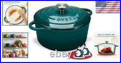 Heavy-Duty 7QT Cast Iron Pot with Lid Braising Essential