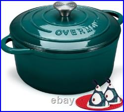 Heavy-Duty 7QT Cast Iron Pot with Lid Braising Essential