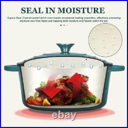 Heavy-Duty 7QT Cast Iron Pot with Lid Braising Essential