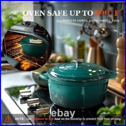 Heavy-Duty 7QT Cast Iron Pot with Lid Braising Essential