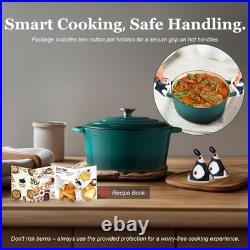 Heavy-Duty 7QT Cast Iron Pot with Lid Braising Essential