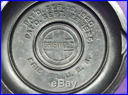 Htf Rare #3 Griswold Erie Cast Iron Skillet Cover LID Low Dome Smooth Top #463