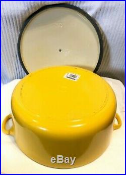 Huge! Le Creuset Yellow 9-quart Round Dutch Oven Pot #30 France 12 Across