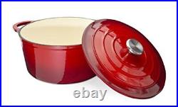 Hystrada Enameled Cast Iron Dutch Oven 5qt Dutch Oven with Lid and Steel Kn