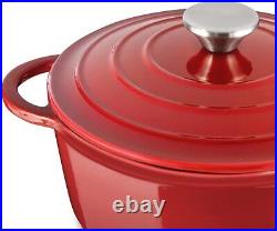 Hystrada Enameled Cast Iron Dutch Oven 5qt Dutch Oven with Lid and Steel Kn