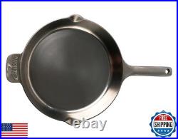 ILiving Un-seasoned Modern Heirloom Mirror Polished Cast Iron Skillet Pan 12
