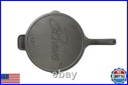 ILiving Un-seasoned Modern Heirloom Mirror Polished Cast Iron Skillet Pan 12