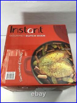 Instant Precision 6 Quart Cast Iron Dutch Oven Red DOMC6001 NEW, Sealed