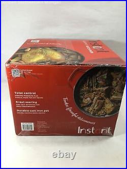 Instant Precision 6 Quart Cast Iron Dutch Oven Red DOMC6001 NEW, Sealed