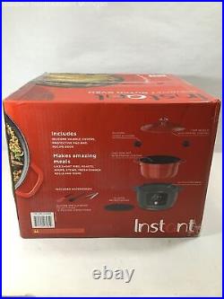 Instant Precision 6 Quart Cast Iron Dutch Oven Red DOMC6001 NEW, Sealed