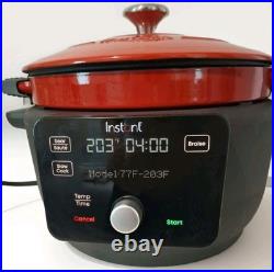 Intant Pot 5-in-1 Cast Iron Electric Dutch Oven, 6-Quart, 1500W Digital Display