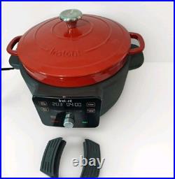 Intant Pot 5-in-1 Cast Iron Electric Dutch Oven, 6-Quart, 1500W Digital Display