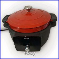 Intant Pot 5-in-1 Cast Iron Electric Dutch Oven, 6-Quart, 1500W Digital Display