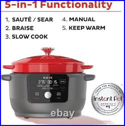Intant Pot 5-in-1 Cast Iron Electric Dutch Oven, 6-Quart, 1500W Digital Display
