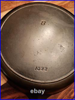 Iron Mountain (by Griswold) Cast Iron Skillet #8, Heat Ring, 1033, Circa 1940