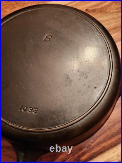 Iron Mountain (by Griswold) Cast Iron Skillet #8, Heat Ring, 1033, Circa 1940