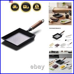 Japanese Cast Iron Tamagoyaki Pan Pre-Seasoned, Liquid Nitrogen Treated, No