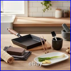Japanese Cast Iron Tamagoyaki Pan Pre-Seasoned, Liquid Nitrogen Treated, No