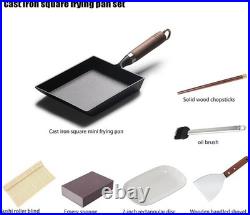 Japanese Cast Iron Tamagoyaki Pan Pre-Seasoned, Liquid Nitrogen Treated, No