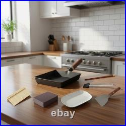 Japanese Cast Iron Tamagoyaki Pan Pre-Seasoned, Liquid Nitrogen Treated, No