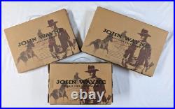 John Wayne Cast Iron Cookware 3 Pc Set 10 Skillet Grill Pan 2 Qt Sauce Pot NIB