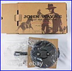 John Wayne Cast Iron Cookware 3 Pc Set 10 Skillet Grill Pan 2 Qt Sauce Pot NIB
