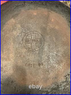 K58-Vintage GRISWOLD ERIE PA NO. 10 Cast Iron Skillet 716 E Small Logo