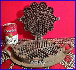 KING FREDERICK danish heart waffle cast iron grill vtg royal norse scan design